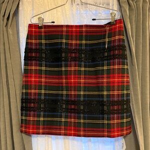 J. Crew Red and Green Plaid Mini Skirt